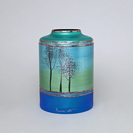 Studio Miracle: Vase - Jungle, 19 cm, Hand-decorated by Vlasta Voborníková