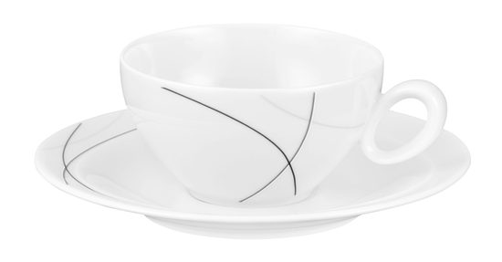 Tea cup and saucer, Trio 71381 Highline, Seltmann Porcelain