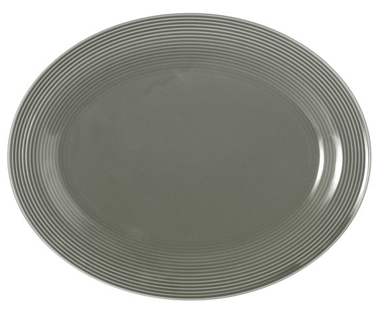 Beat perleťová šedá: Talíř oválný 35 x 28 cm, porcelán Seltmann