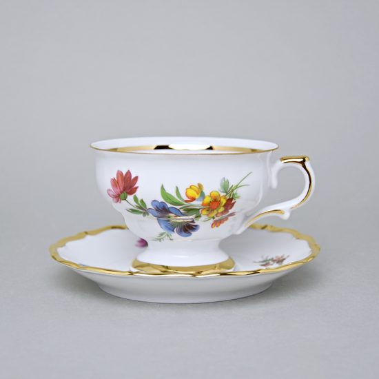Šálek 230 ml a podšálek 150 mm, Aristokrat, Queens Crown, Original Bohemia porcelain
