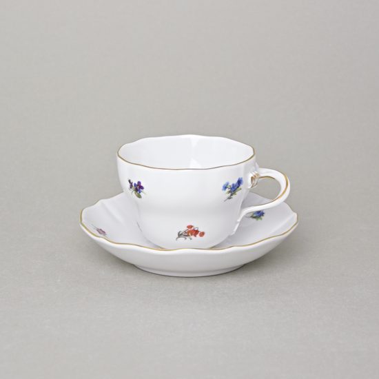 Šálek a podšálek A/1 + A/1, 120 ml + 13 cm na malé kavčo, Rakouská házenka, Český porcelán a.s.