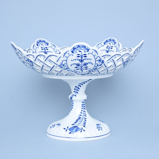 Dish on stand tall 28 cm, Original Blue Onion Pattern