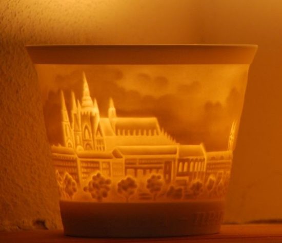 Translucent porcelain candleholder Prague 7 cm, Cesky porcelan a.s.