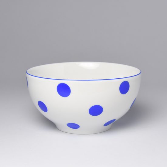 Bowl Vital 14,5 cm 600 ml, blue dots, Thun 1794, karlovarský porcelán