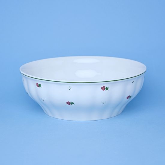 Mísa válcová 24 cm, Benedikt červené kvítí + zelená, G. Benedikt 1882