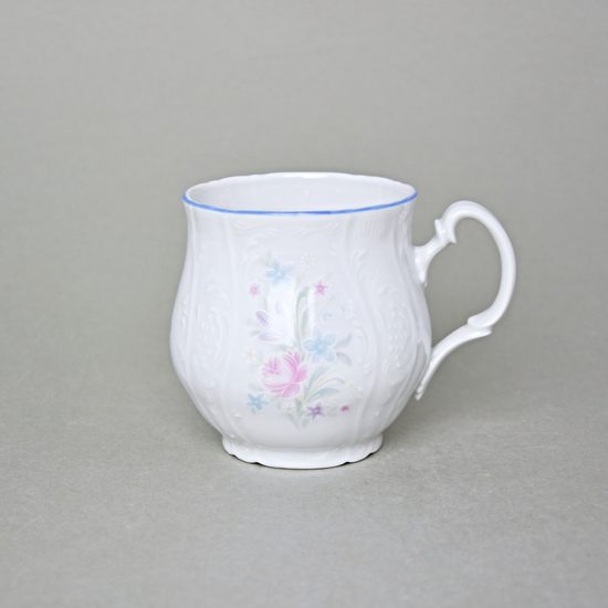 Mug Jonas 310 ml, Thun 1794 Carlsbad porcelain, BERNADOTTE blue-pink flowers
