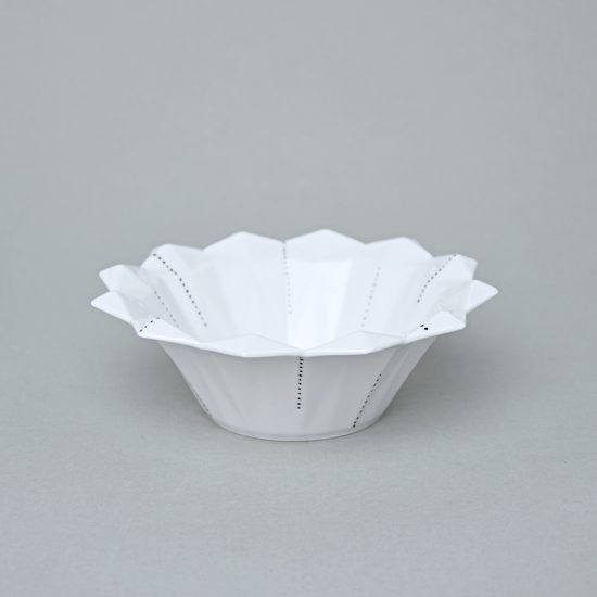 Bowl 16 cm, Diamond white, Rain, Goldfinger porcelain