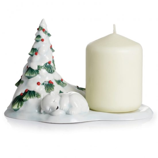Polar bear candle holder h=13cm, Porcelain FRANZ