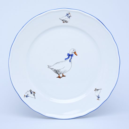 Talíř mělký 26 cm, Český porcelán a.s., husy