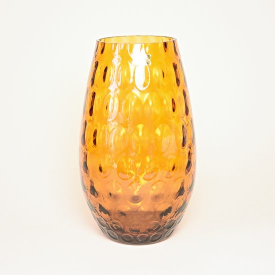 Egermann: Vase Amber - Olive Shape, h: 26 cm, Crystal Vases Egermann