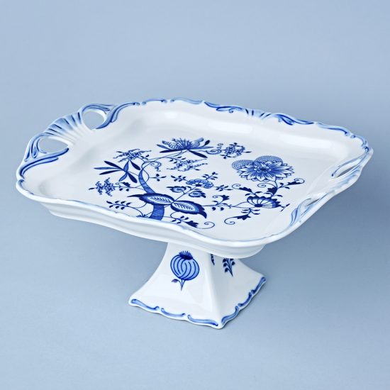 Platter Aida 30 x 25 cm on stand, Original Blue Onion Pattern