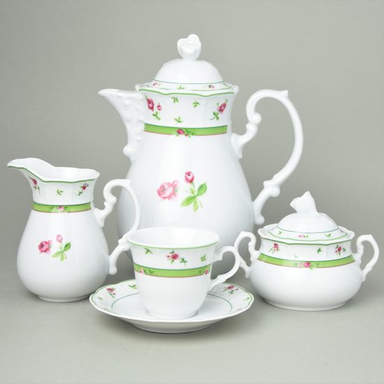 Coffee set for 6 persons, Thun 1794 Carlsbad porcelain, MENUET 80289