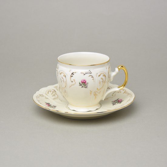 BERNADOTTE castle: Cup + saucer 220 ml / 16 cm, Thun 1794, karlovarský porcelán