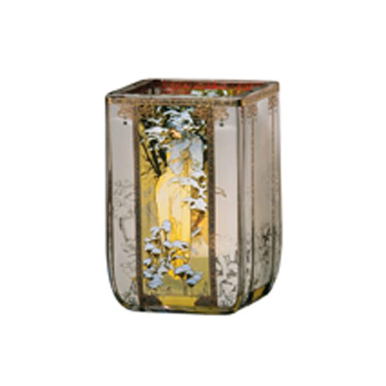 Tealight Winter 1900, 6,5 / 6,5 /10 cm, Glass, A. Mucha, Goebel