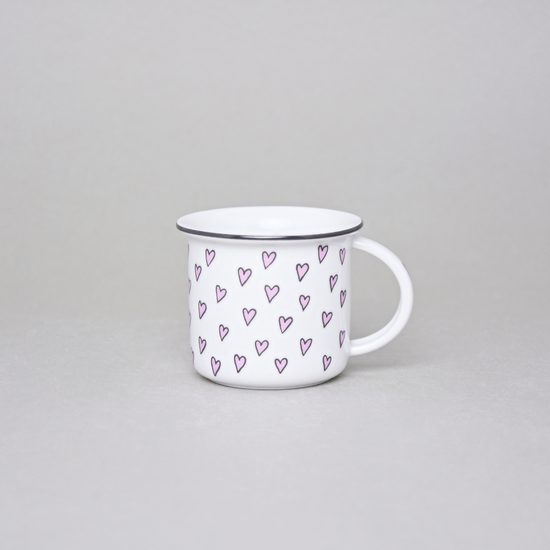 Mug Tina Fantasia, Pink Hearts, 0,10 l mini espresso, Cesky porcelan a.s.