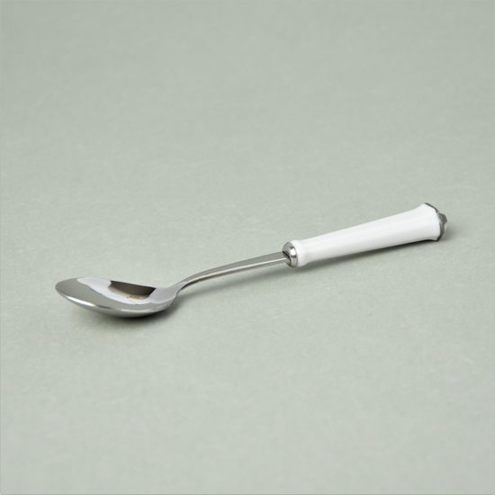 Coffee spoon 13,8 cm, Empir white + platinum decor, Rose china Chodov