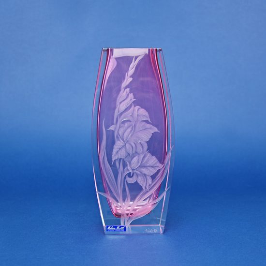 Vase Iveta - Pink inside, Hand-cut Flowers, 19 cm, Milan Mottl