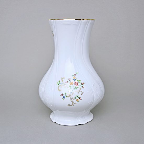 Vase 23,5 cm, Thun 1794, Carlsbad porcelain, BERNADOTTE flowers with gold