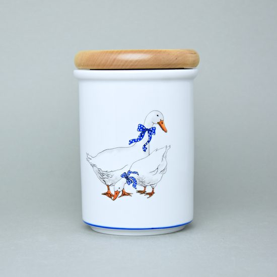 Jar w/wooden lid 12,5 x 9,7 cm - Big, Goose, Český porcelán a.s.