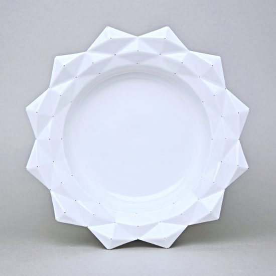 Plate Deep 24,5 cm, Diamond white, Goldfinger Porcelain