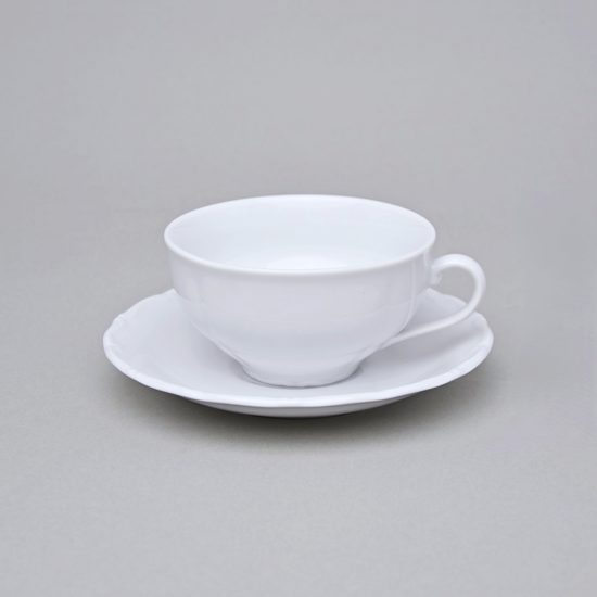 Verona white: Cup low tea 190 ml + saucer 150 mm, G. Benedikt 1882, bottom sign