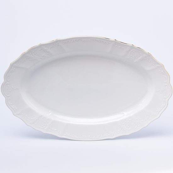 Mísa oválná 39 cm, Thun 1794, karlovarský porcelán, BERNADOTTE zlatá linka