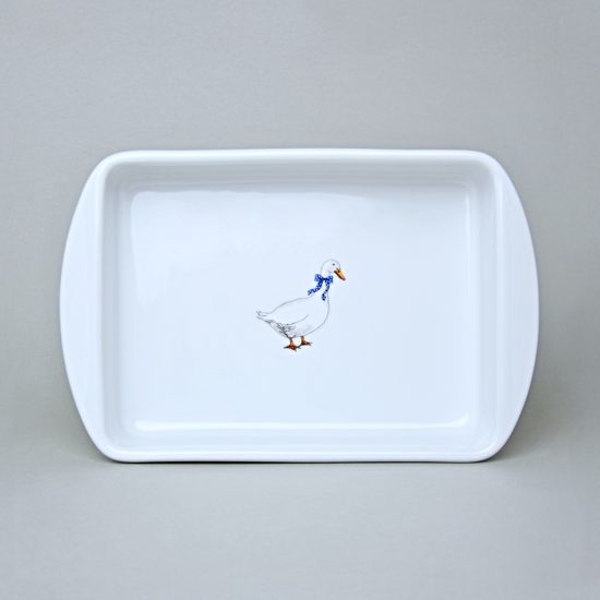 Mísa Bohemia zapékací, dekor Husy, 27 x 17 cm, Český porcelán a.s.