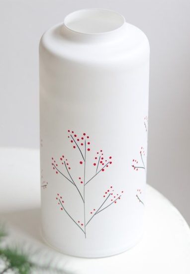 Skleněná váza 24 cm cesmíny bílá, Glassor