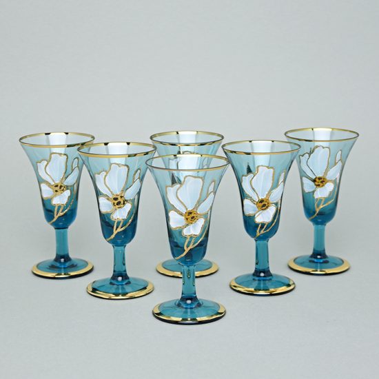 Egermann: Liqueur set of glasses Aquamarin 90 ml, 6 pcs.,Crystal Glasses Egermann