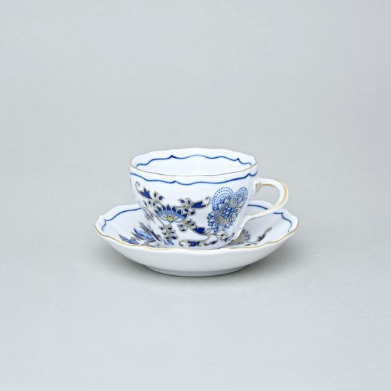 Šálek a podšálek A/1 + A/1, 120 ml / 13 cm na malé kavčo, Cibulák se zlatem, originální z Dubí