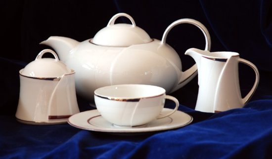 Tea set for 6 persons (15 Pcs), Achat 3830 Virtuoso, Tettau Porcelain