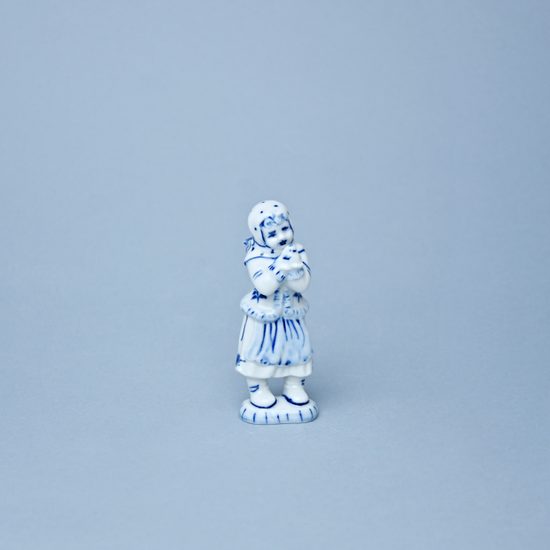Děvče s ptáčkem 10,8 cm, Cibulák, originální z Dubí