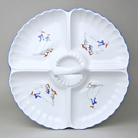 4-Compartment dish 32 cm, Český porcelán a.s., husy