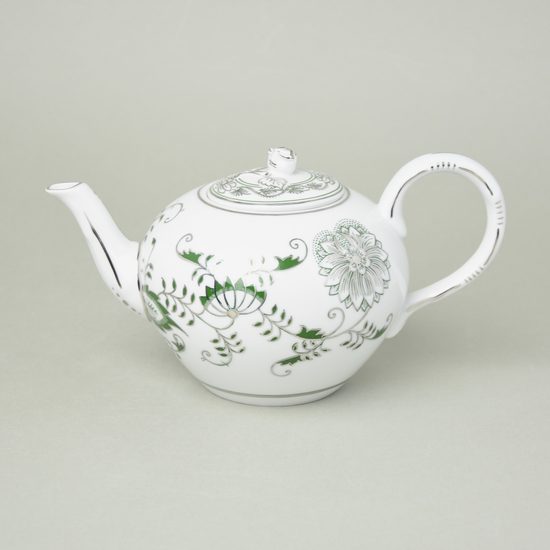 Tea pot 0,95 l, Original Green Onion pattern + platinum