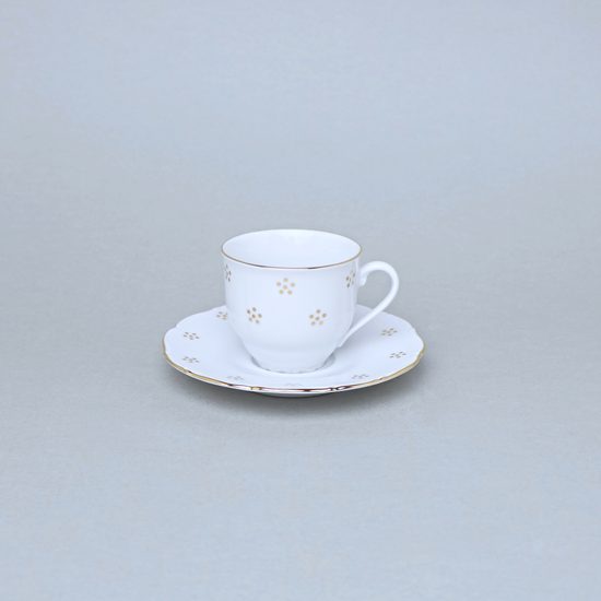 Šálek vysoký 80 ml na espresso + podšálek 12 cm, Verona zlatá Valbella, G. Benedikt