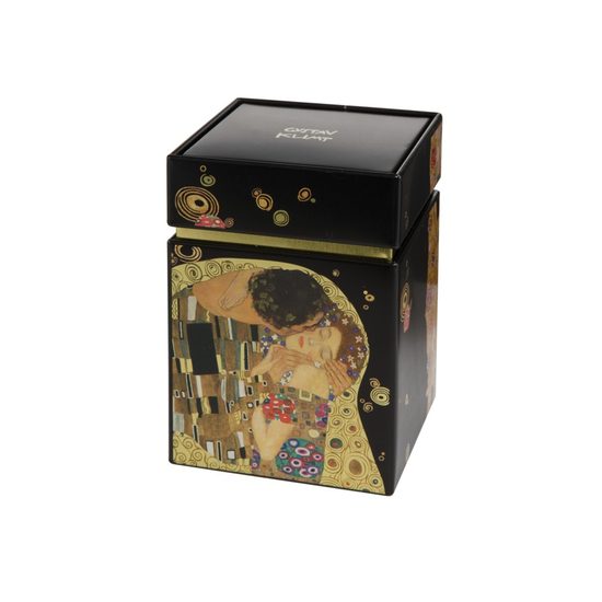 Box for storing tea Gustav Klimt - The Kiss, 7,5 / 7,5 / 11, Metal, Goebel