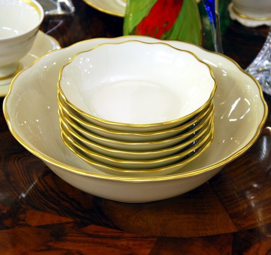 Compot set for 6 persons, Elizabet Ivory + gold