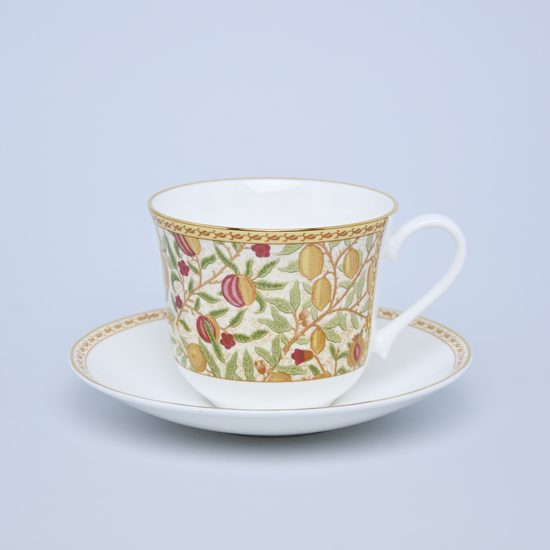 Classic Collection – Pomegranate: Cup 420 ml and saucer 17 cm, Roy Kirkham fine bone China