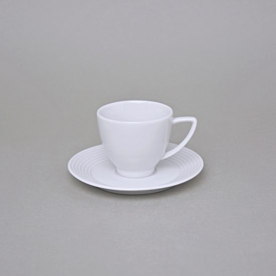 Šálek a podšálek vysoký 90 ml / 120 mm, Lea bílá, Thun karlovarský porcelán