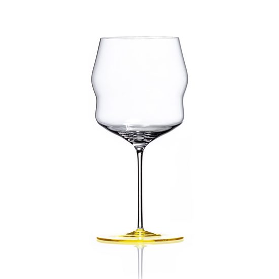 Crystal Hand-made Wine Glass 650 ml, Kalyke - Citrin, Kvetna 1794 glassworks