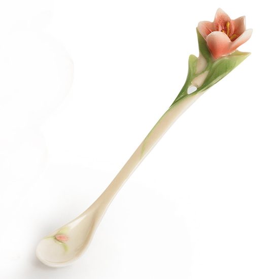 AZALEA DESIGN SCULPTURED porcelain spoon, FRANZ porcelain