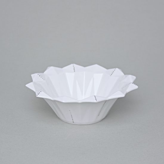 Bowl 16 cm, Diamond white, Short Lines porcelán Goldfinger