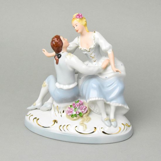 Dostaveníčko 19,5 x 11 x 14,5 cm, luxor, Porcelánové figurky Duchcov