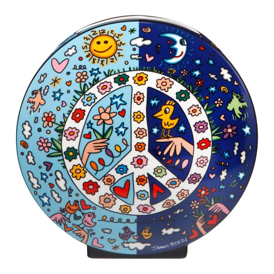 Vase James Rizzi - Give Peace a Chance, 20 / 10 / 20 cm, Porcelain, Goebel