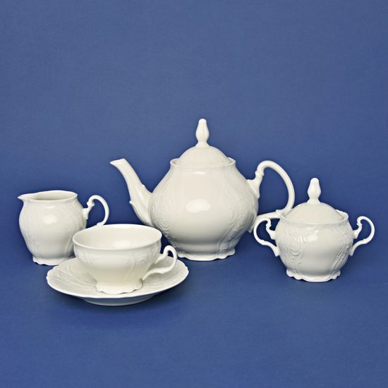 Tea set for 6 persons, Thun 1794 Carlsbad porcelain, BERNADOTTE ivory