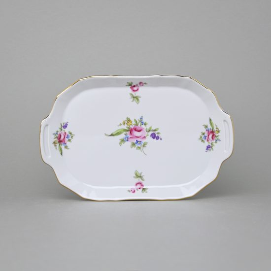 Podnos 23 cm (podnůsek), Thun 1794, karlovarský porcelán, BERNADOTTE míšeňská růže