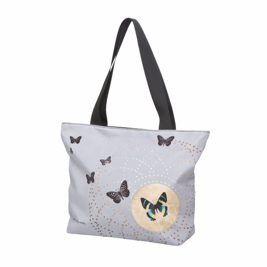 Shopper Grey Butterflies 44 x 32 cm, Polyester, Charlotte, Goebel Artis Orbis