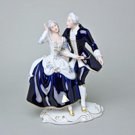 Couple rococo 17,5 x 10,5 x 22 cm, Porcelain Figures Duchcov
