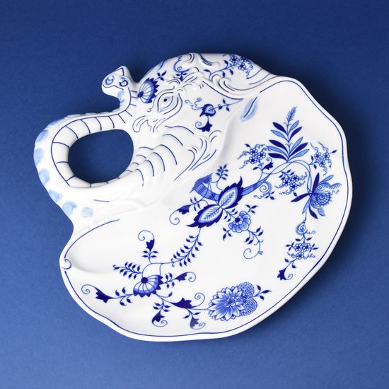 Elephant ear bowl flat 31 cm, Original Blue Onion Pattern