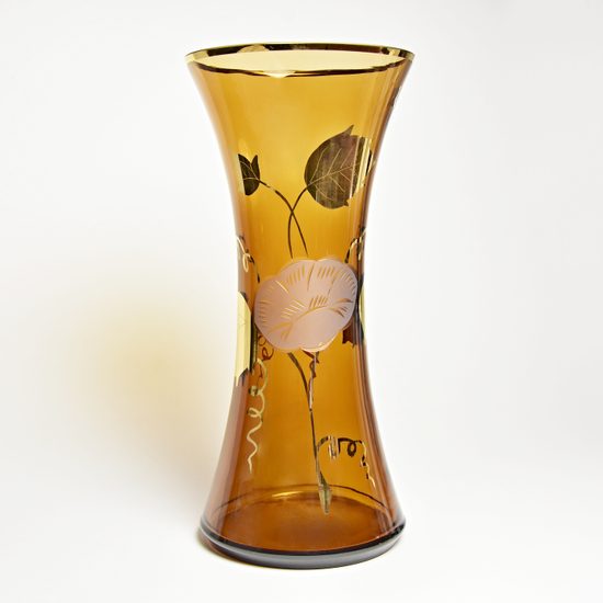 Egermann: Vase Smoke hand-decorated, 30 cm , Crystal Vases Egermann